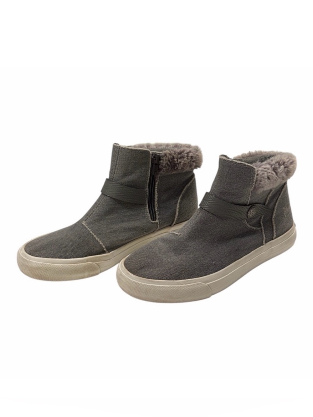 ⭐️ Blowfish Malibu ($100) Cotton Ankle Booties With Faux Fur Trim